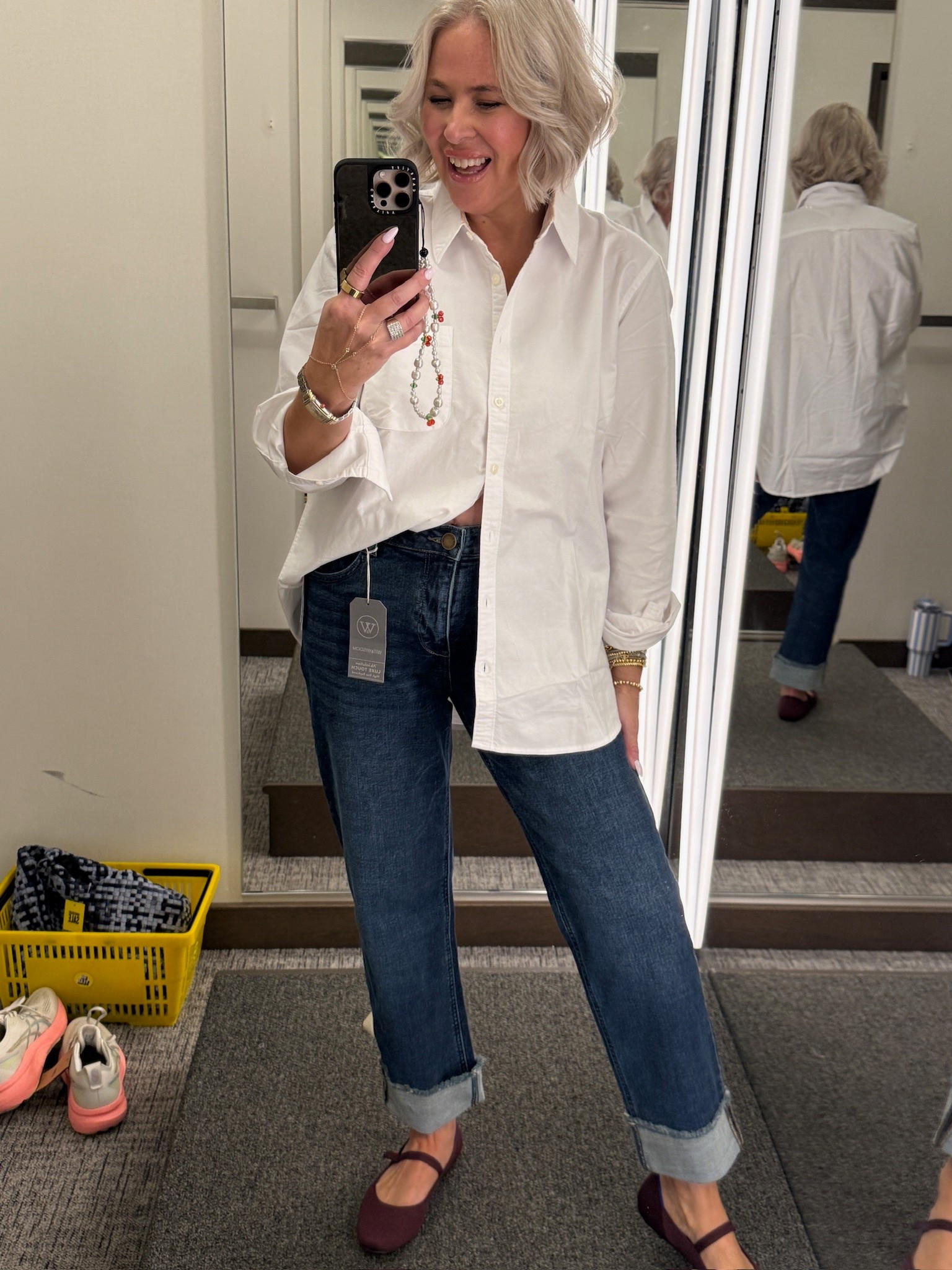 Nsale try on! 

Wit and wisdom jeans- size 6 
Rothy’s- size 8 

#LTKSaleAlert #LTKStyleTip #LTKOver40