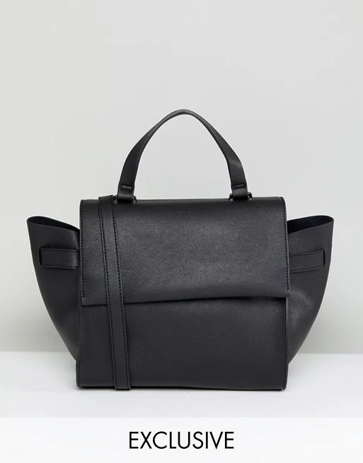 Glamorous Structured Tote Bag in Black With Cross Body Strap | ASOS UK