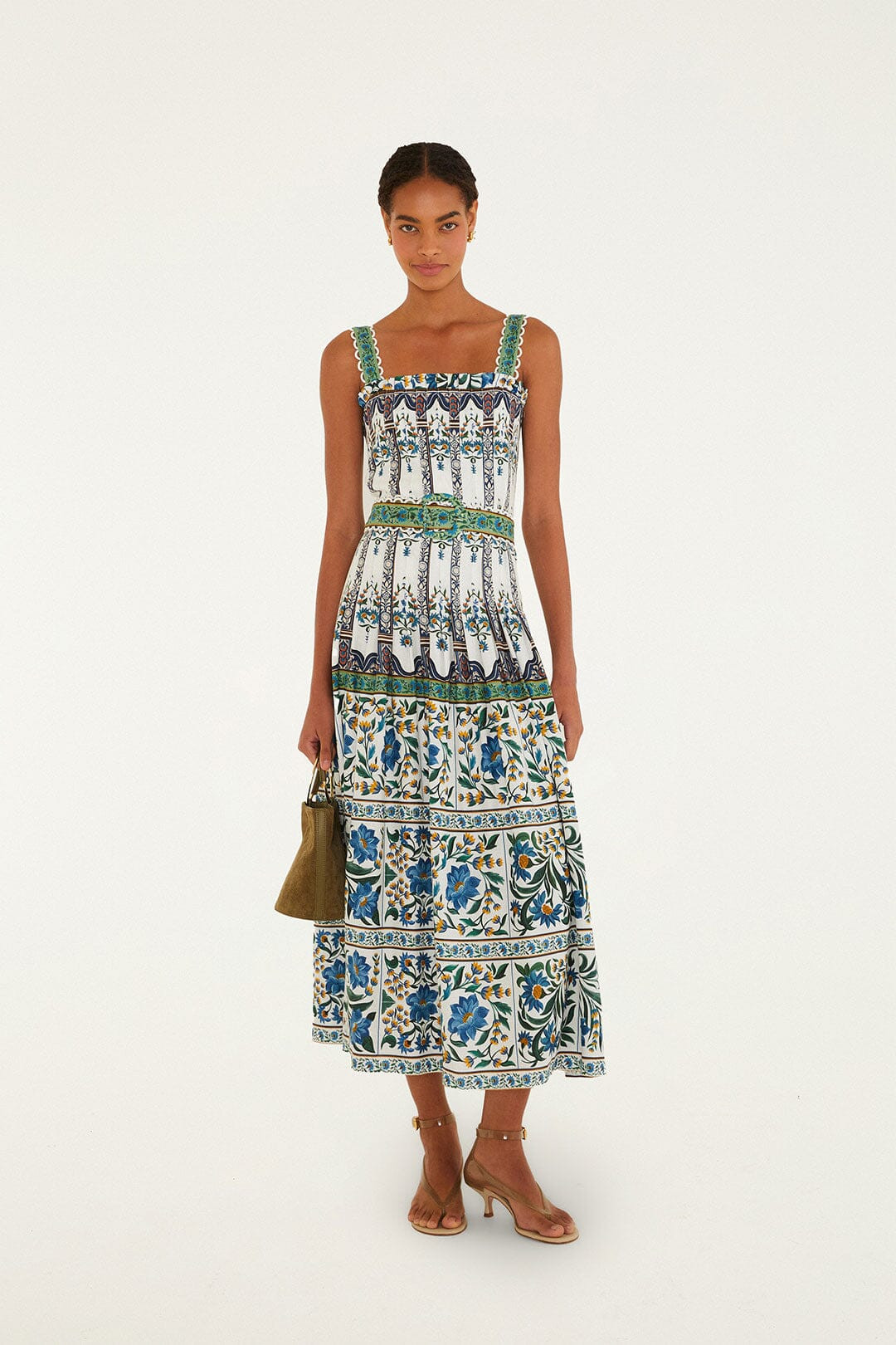 Off-White Manoela Belted Lenzing Ecovero Euroflax Maxi Dress | FARM Rio | FarmRio (US)