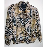 Vintage 90S Fuda International Bomber Silk Jacket Animal Print Sz M Lined Gold Tones Windbreaker Wom | Etsy (US)