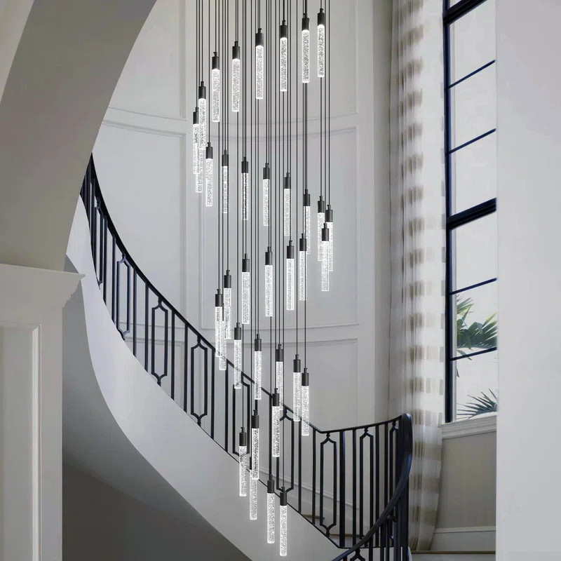 Modern LED Dimmable Chandeliers Black Large Pendant Light Crystal Pendant Lighting for Living Roo... | Wayfair North America