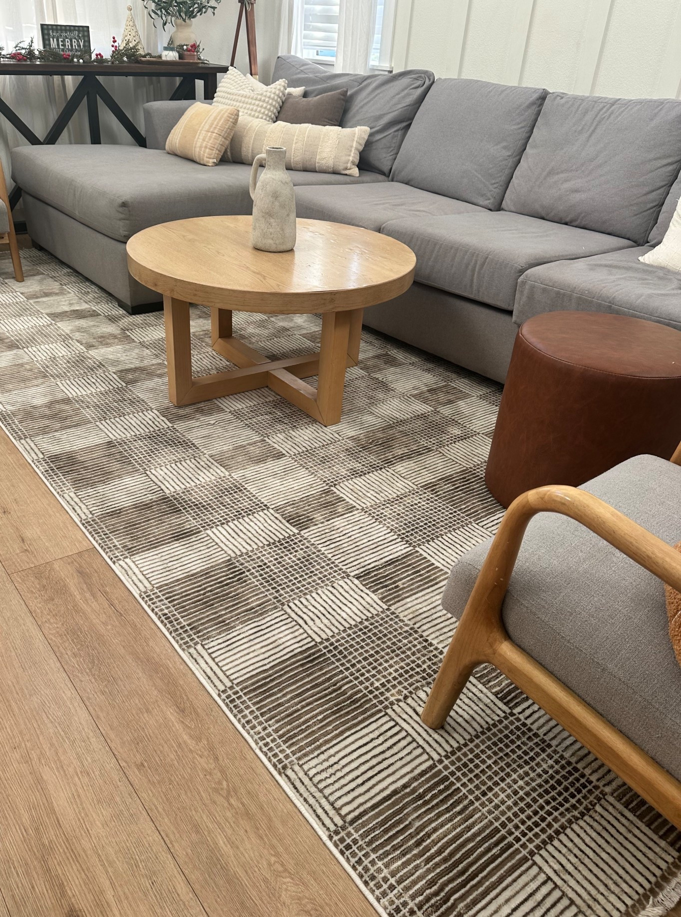 Checkered neutral rug and budget friendly. Kid friendly because it hides dirt too! 

#LTKmomlife #LTKHome #LTKSaleAlert