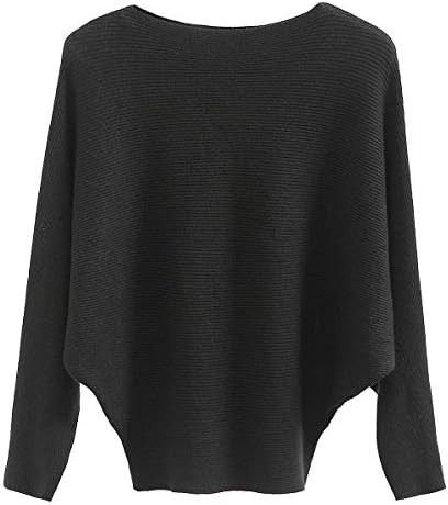 GABERLY Boat Neck Batwing Sleeves Dolman Knitted Sweaters and Pullovers Tops for Women | Amazon (US)