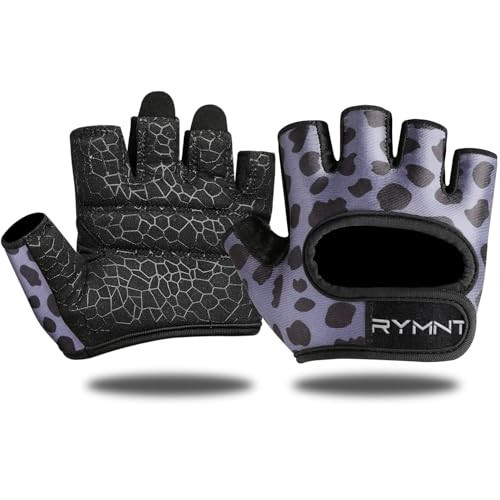 RYMNT Minimal Weight Lifting Gloves,Short Micro Workout Gloves Grip Pads with Full Palm Protection & Extra Grip for Men Women Weightlifting,Gym,Exercise Training.Snow Leopard Grey-Large | Amazon (US)