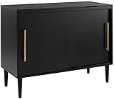Crosley Furniture Everett Mid-Century Modern Media Console, Matte Black | Amazon (US)