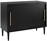 Crosley Furniture Everett Mid-Century Modern Media Console, Matte Black | Amazon (US)