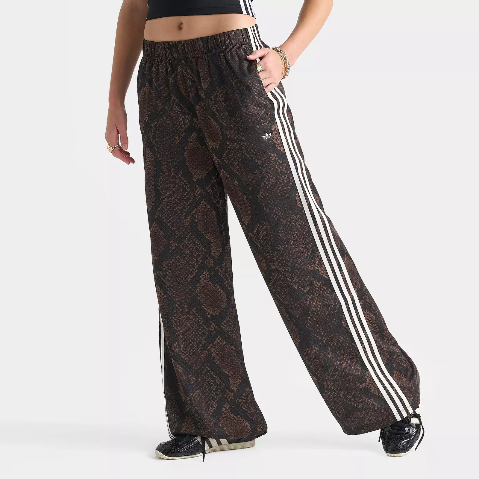 Women's adidas Originals Satin Snake Print Wide Leg Track Pants | Finish Line (US)