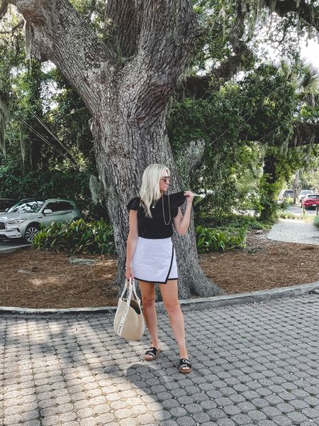 Summer outfit. Walmart finds. Chloe. Chloe woody shoes and bag. Straw bag. Vacationstyle 

#LTKunder50 #LTKSeasonal #LTKstyletip