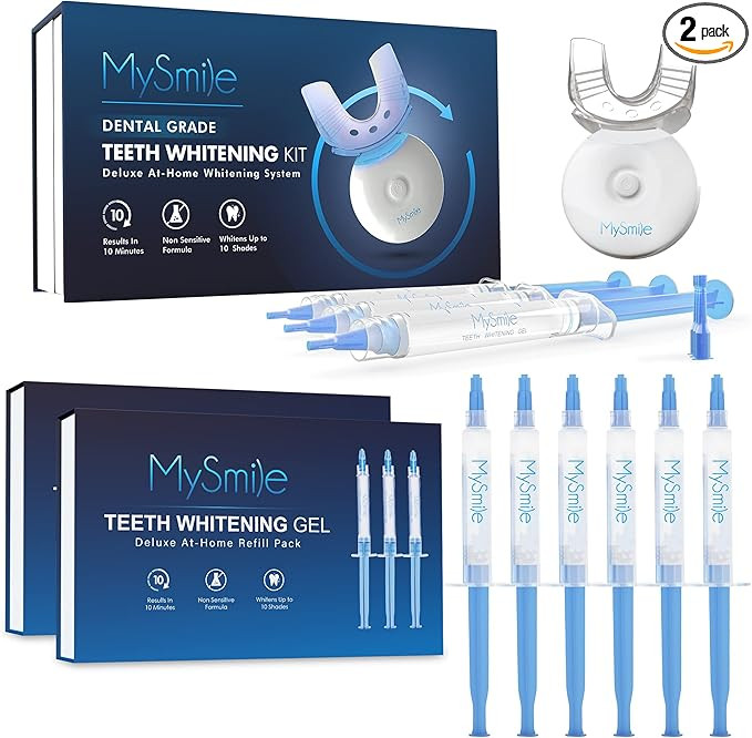 MySmile Teeth Whitening Kit with LED Light, 6 Non-Sensitive Teeth Whitening Gel,Teeth Whitener De... | Amazon (US)