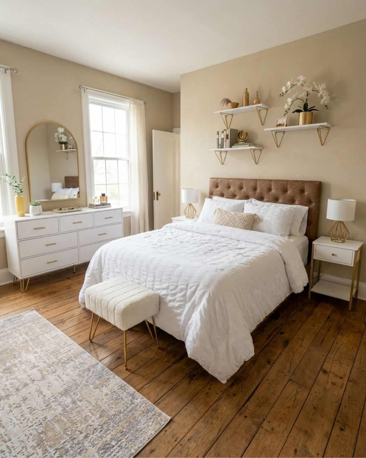 Elegant White and Gold Bedroom Design With Tufted Headboard

#bedroomdesign #bedroommakeover #bedroomdecor #glamdecor #bedroomideas

The mood board features furniture & decor from Amazon. The mockup is an approximation of how this mood board design could look in a home.

#LTKHome
