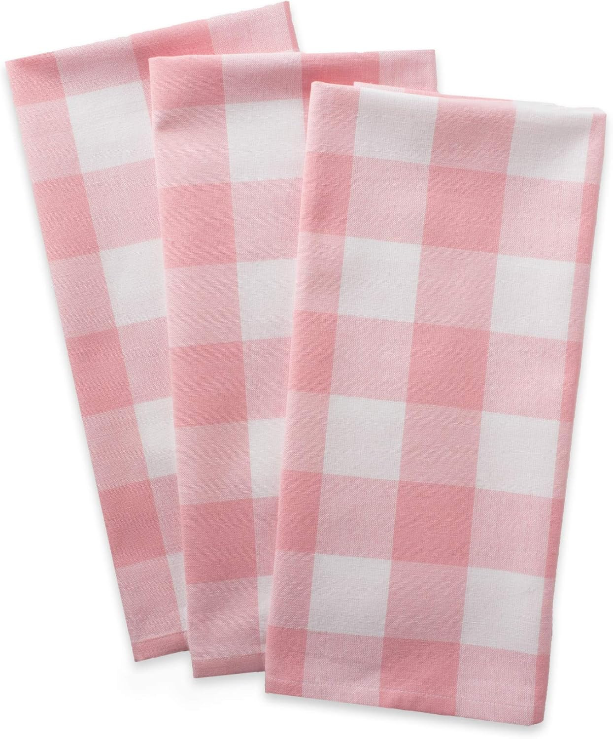 DII Oversized Kitchen Pink Buffalo Check Dishtowel (Set of 3), Pink and White Buffalo Check | Amazon (US)