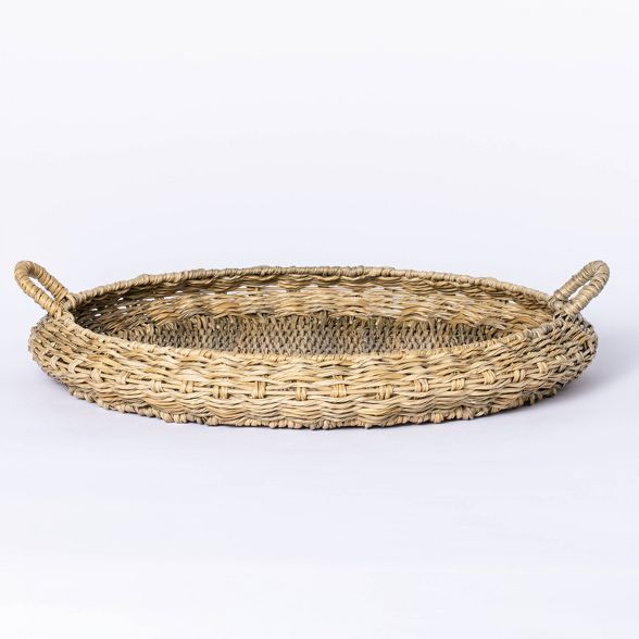 Large Round Manmade Outdoor Wicker Tray - Threshold™ designed with Studio McGee | Target
