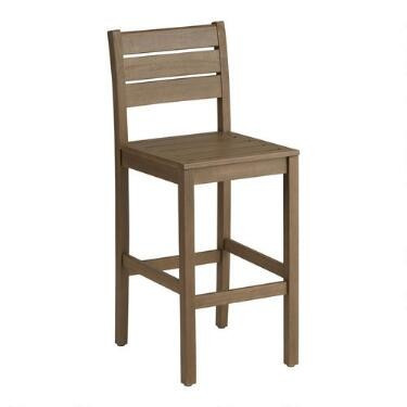 Natural Eucalyptus Zaragoza Outdoor Barstools Set Of 2 | World Market