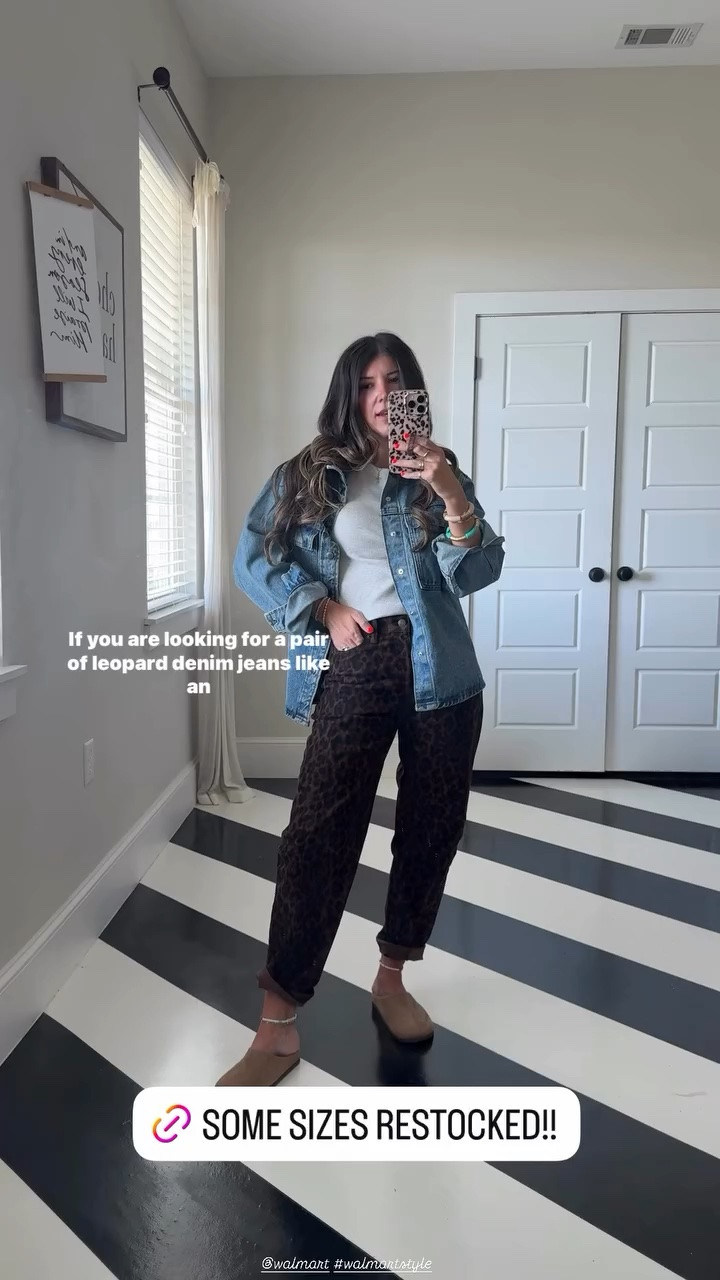 @walmart #walmartstyle
leopard denim jeans true to size!

#LTKmomlife #LTKOver40 #LTKWorkwear