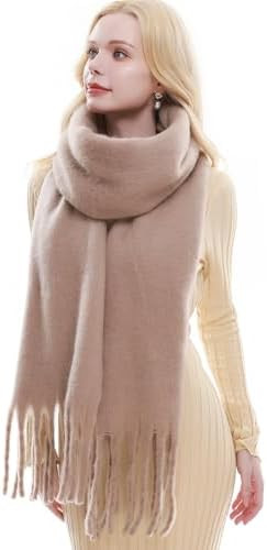 RIIQIICHY Chunky Scarf for Women Winter Warm Thick Scarves Oversized Blanket Scarf | Amazon (US)