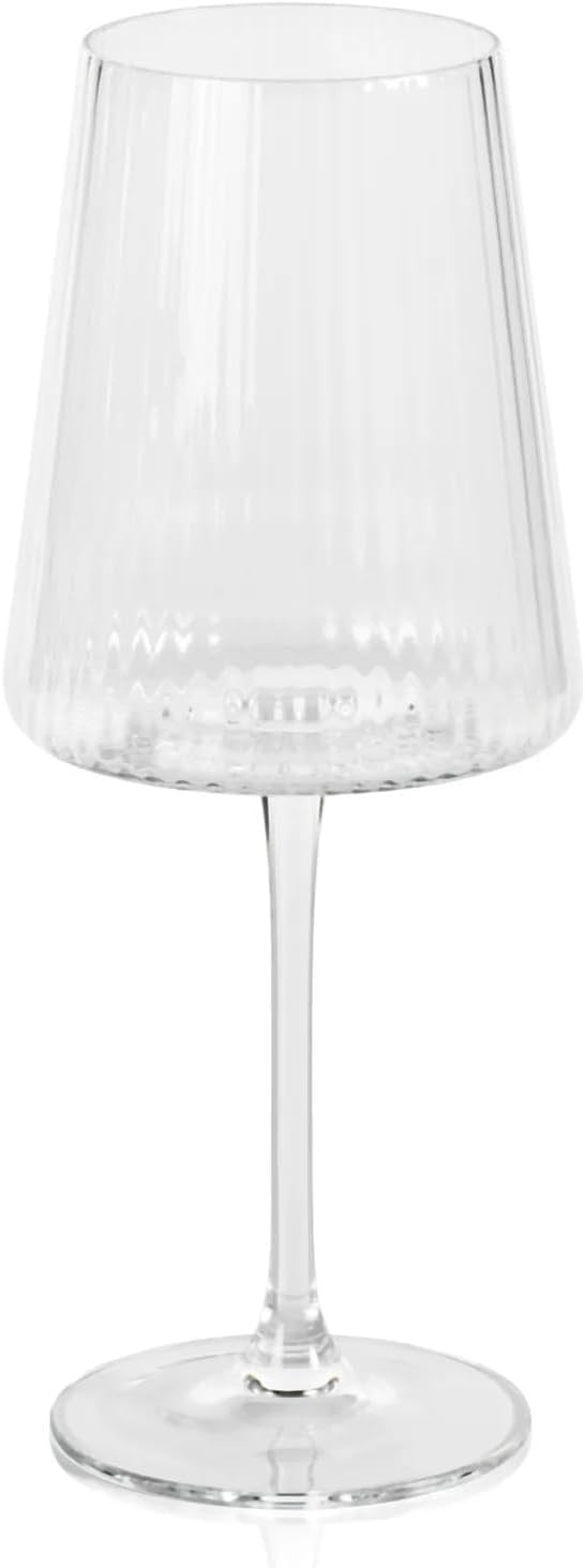 Zodax Bandol Fluted Textured Glasses or Stemware (Set of 4 Wine Glasses) | Amazon (US)