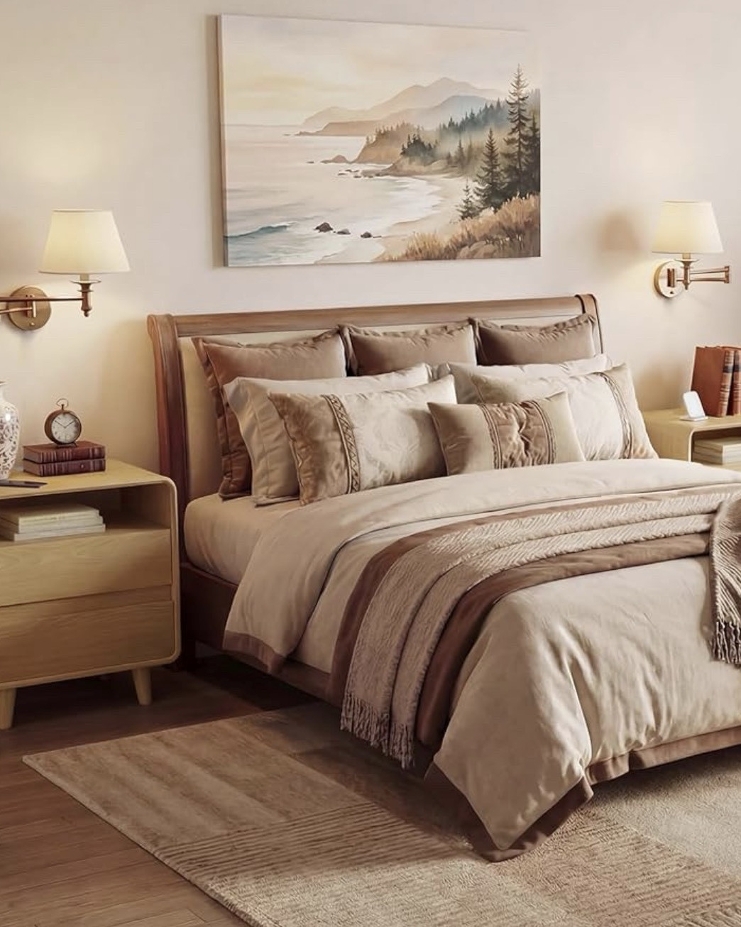 Mid Century Modern Nightstand with 2 Drawers, Oak

#LTKHome