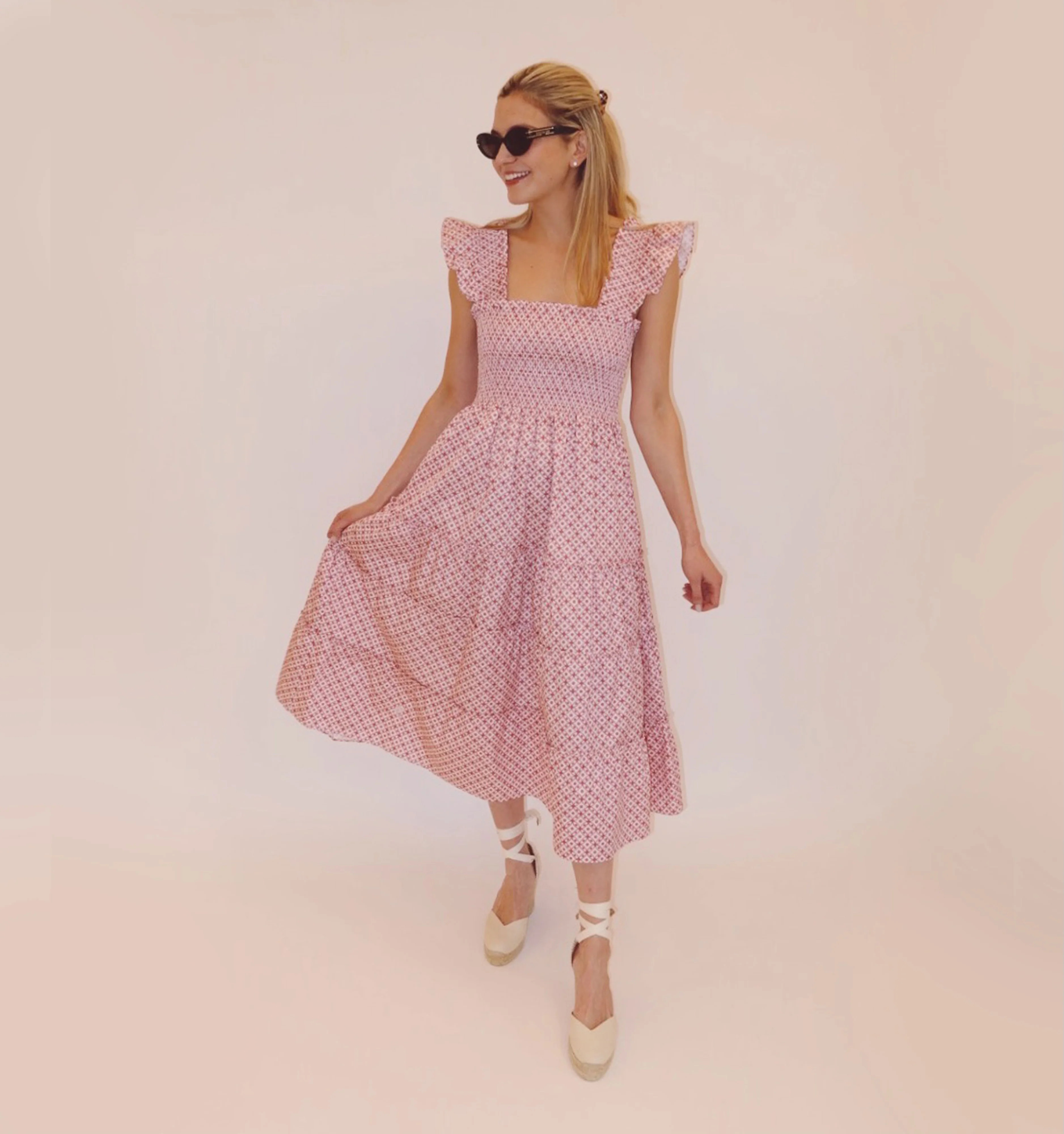 The Ellie Nap Dress - Rose Circular Lattice | Hill House Home US