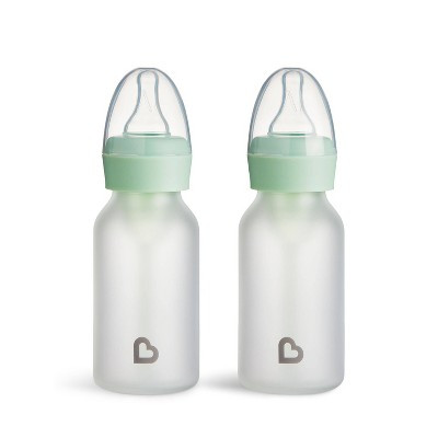 Munchkin Bond Silicone Coated Glass Baby Bottles - Mint - 4 fl oz/2pk: BPA-Free, Level 1 Slow Flow, 0.73 lbs | Target
