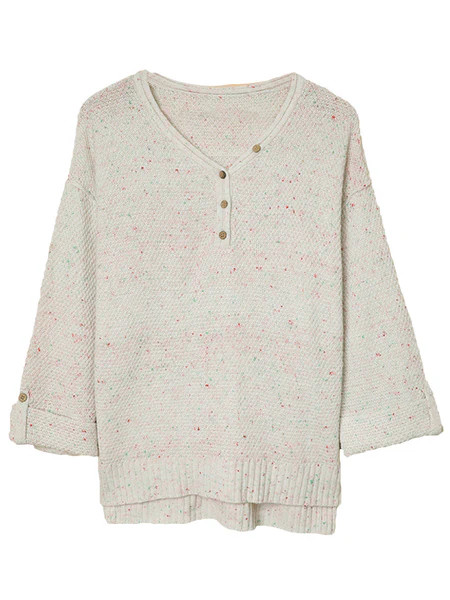 'Mallory' Buttoned Collar Mixed Knit Sweater (3 Colors) | Goodnight Macaroon