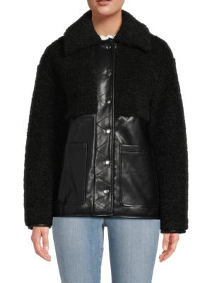 Faux Leather & Faux Fur Jacket | Saks Fifth Avenue OFF 5TH