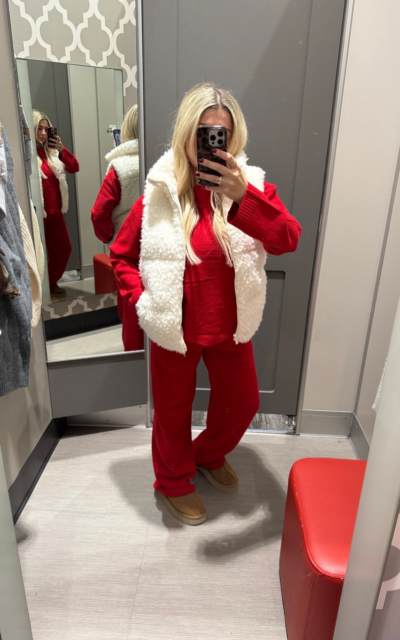 Cozy holiday outfit
Small vest
Large sweater 
Small pants 
Uggs tts
Target outfit

#LTKFindsUnder100 #LTKShoeCrush #LTKGiftGuide