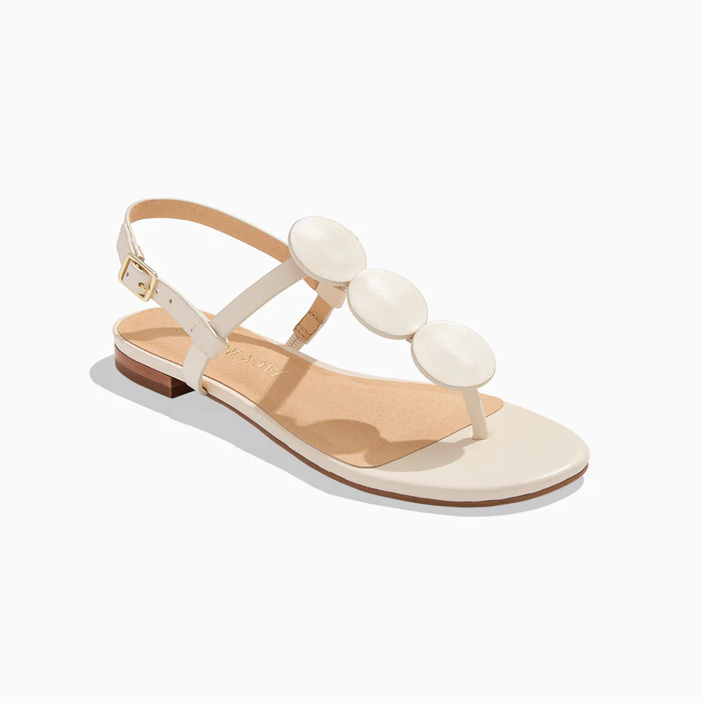 Jack Rogers Worth Flat Sandal in Ivory – Vachetta Leather Flat Sandals | Jack Rogers