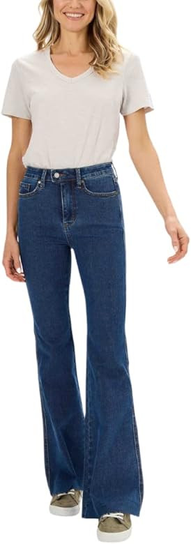 Judy Blue High Waist Cool Denim Control Top Flare Jeans | Amazon (US)