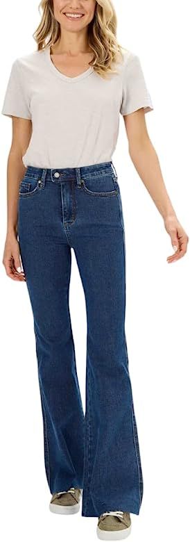 Judy Blue High Waist Cool Denim Control Top Flare Jeans | Amazon (US)