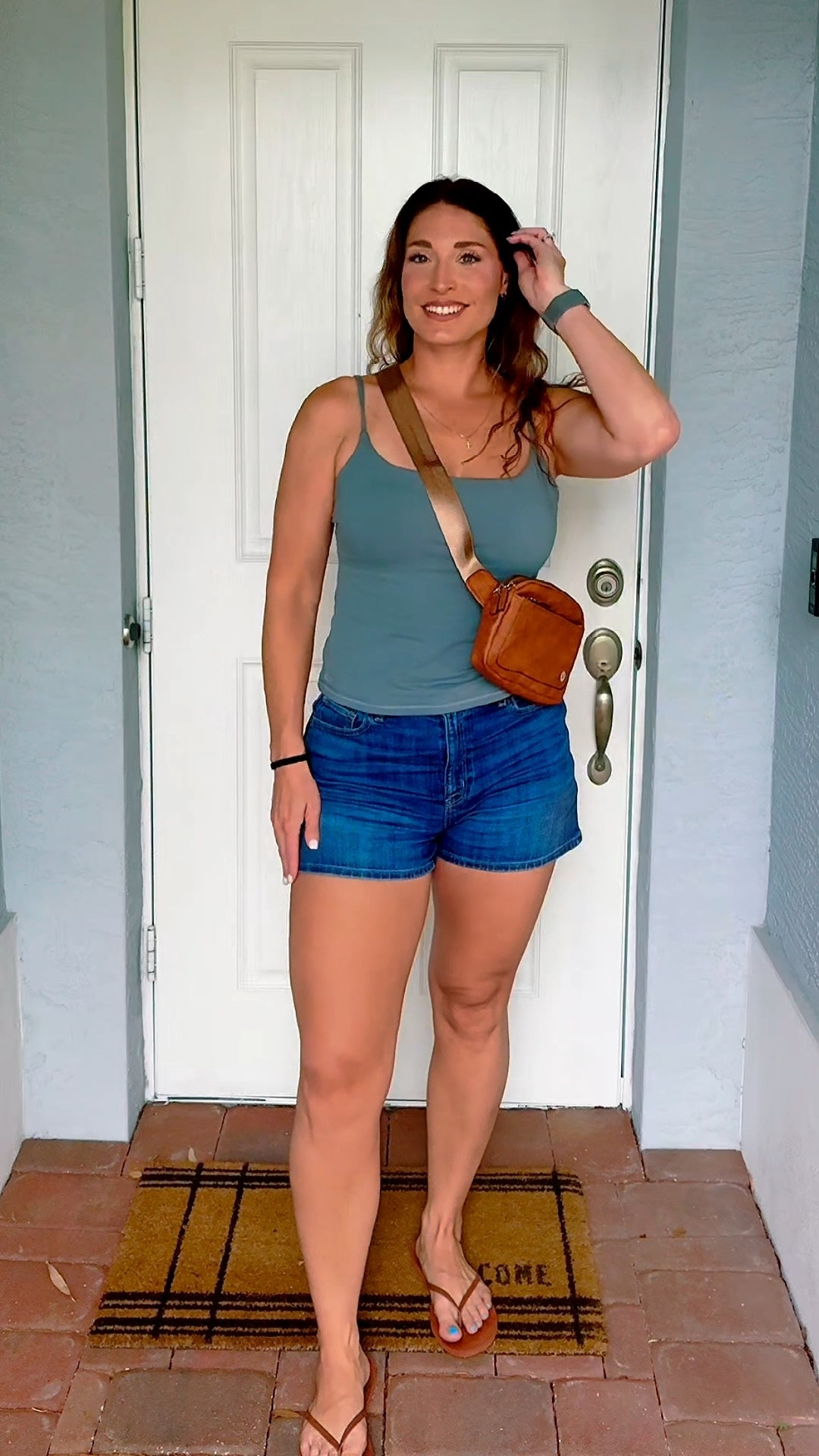 Easy summer mom outfit ☀️ linking my favorite longer denim shorts, everyday cami, comfy sandals + the belt bag I never leave without 🤎

#LTKootd #LTKSeasonal #LTKmomlife