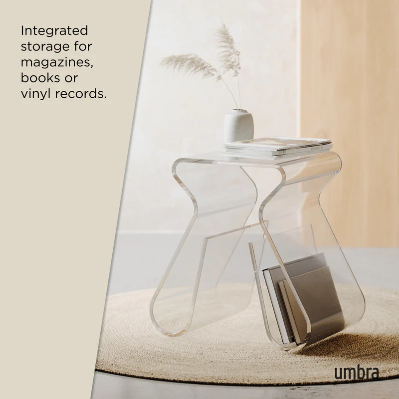 Magino Stool | Modern Acrylic Magazine Rack & Record Holder | Umbra | Umbra