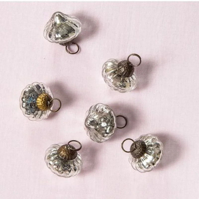 Mini Mercury Glass Ornaments (1 to 1.5-inch, Silver, Lucy Design, Set of 6) - Great Gift Idea, Vi... | Walmart (US)