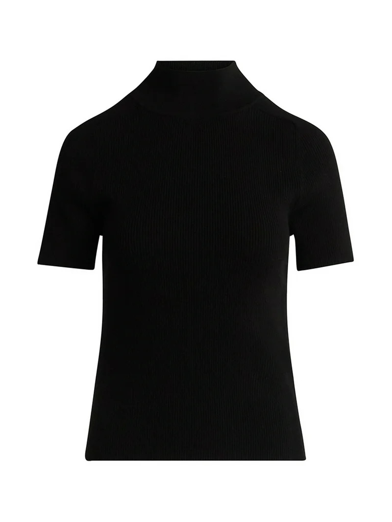 Free Assembly Women's Cozy Yarn Mock Neck Sweater with Short Sleeves, Lightweight, Sizes XS-XXL | Walmart (US)