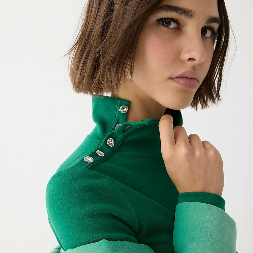 Perfect-fit turtleneck with jewel buttons | J. Crew US