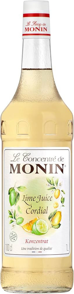 Monin Sirup Lime Juice Cordial (1 x 1,0l) - für erfrischende Getränke und Cocktails - natürlic... | Amazon (DE)