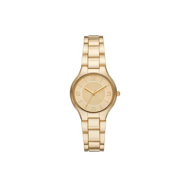 Time and Tru Ladies' Watch with Gold Tone Case and Bracelet and Gold Sunray Dial - Walmart.com | Walmart (US)