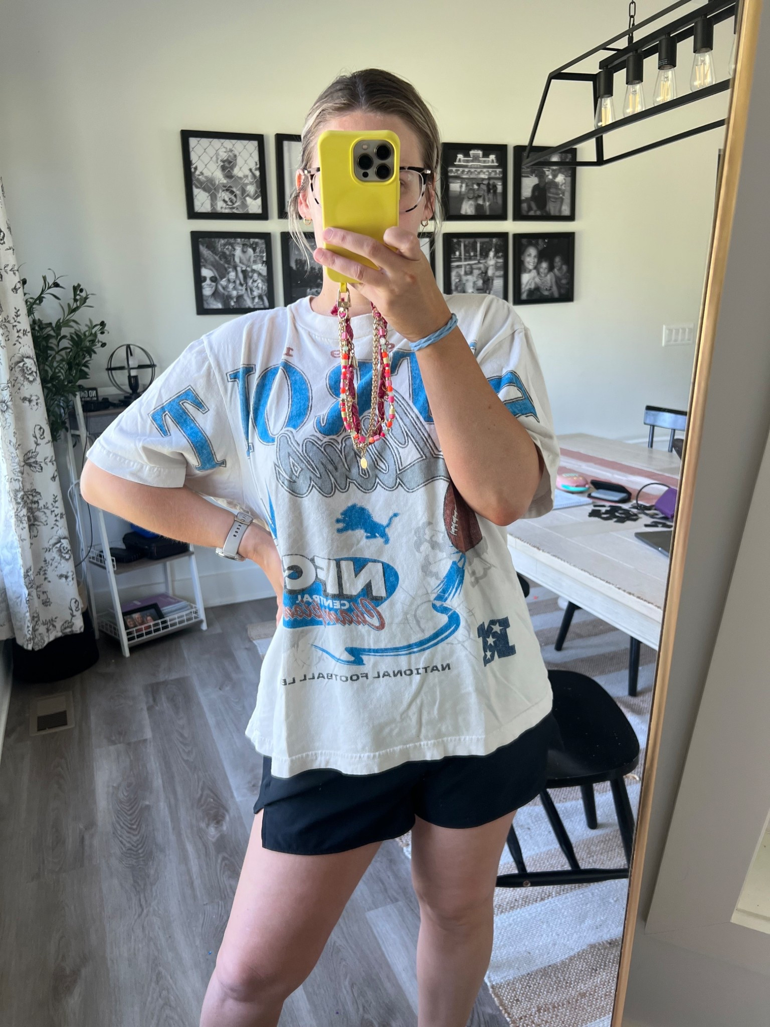 Detroit lions tee and shorts athleisure outfit 

#LTKFindsUnder50 #LTKActive #LTKMidsize