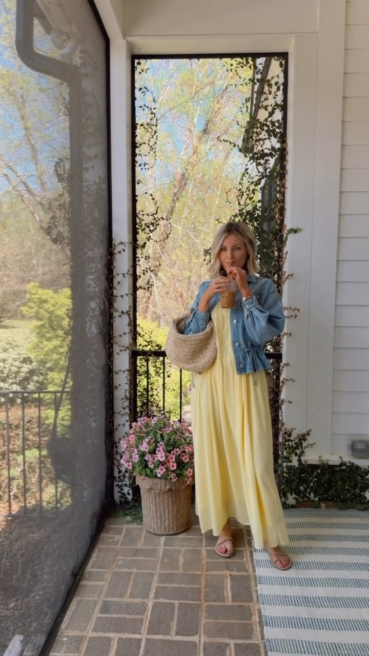 Butter yellow is always a yes from me! This maxi dress is so good and so affordable! I love yellow and blue paired together for spring and summer. Easily dress this up or down for vacation or a day/night outing! Wearing XS jacket and S dress 

Loverly grey, butter yellow maxi dress outfit, denim jacket outfit ideas, brunch outfit inspo, affordable fashion finds Amazon, Target style finds, wardrobe staples women

#LTKSeasonal #LTKootd #LTKTravel