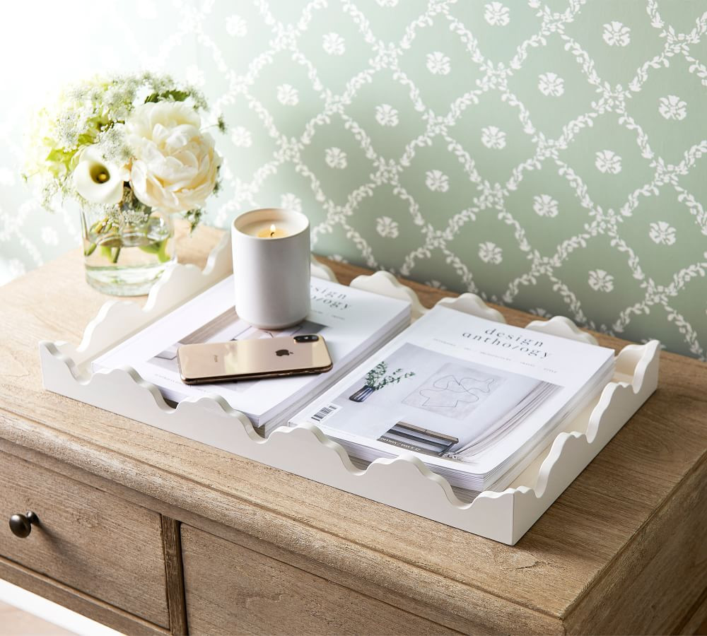 Julia Berolzheimer Scalloped Handcrafted Lacquered Trays | Pottery Barn (US)