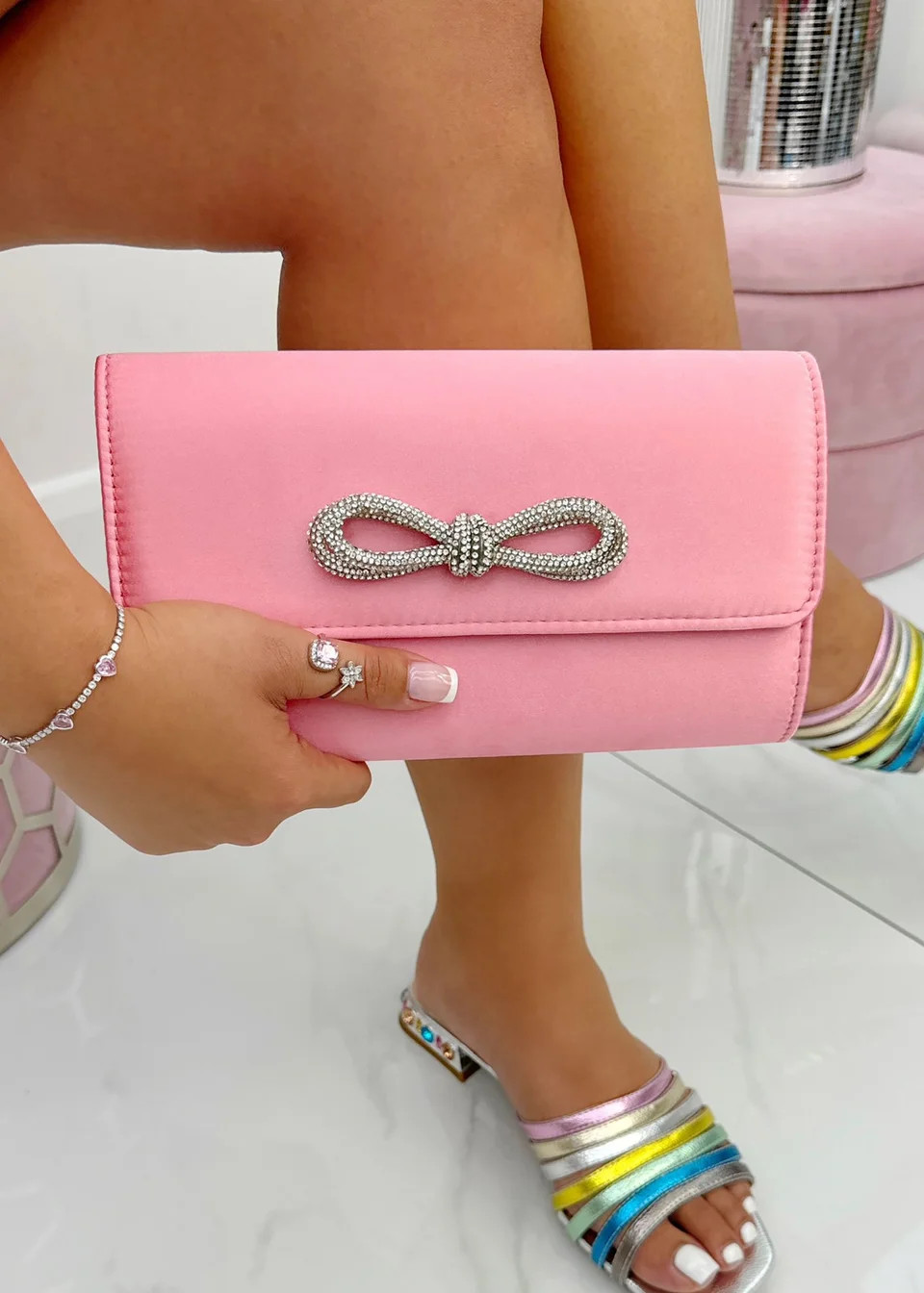 Love Lemonade Pink Crystal Sassy Bow Bag | Matalan (UK)