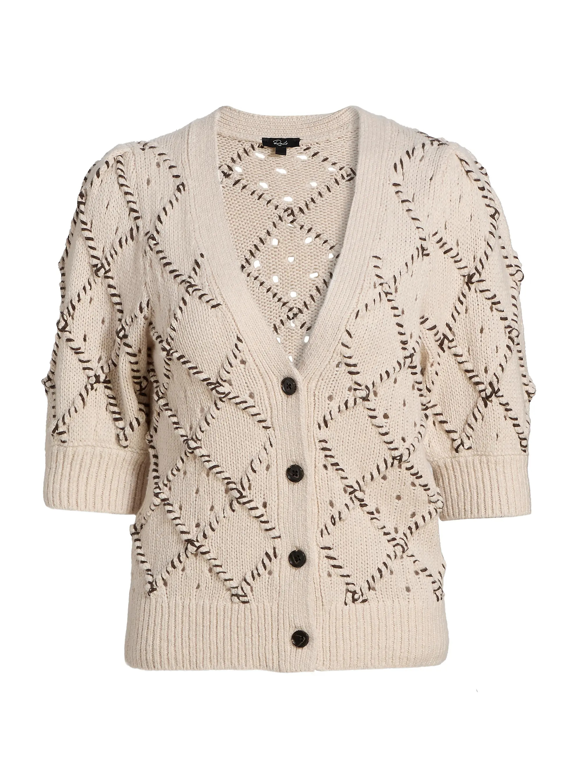 Isla Puff-Sleeve Cardigan | Saks Fifth Avenue