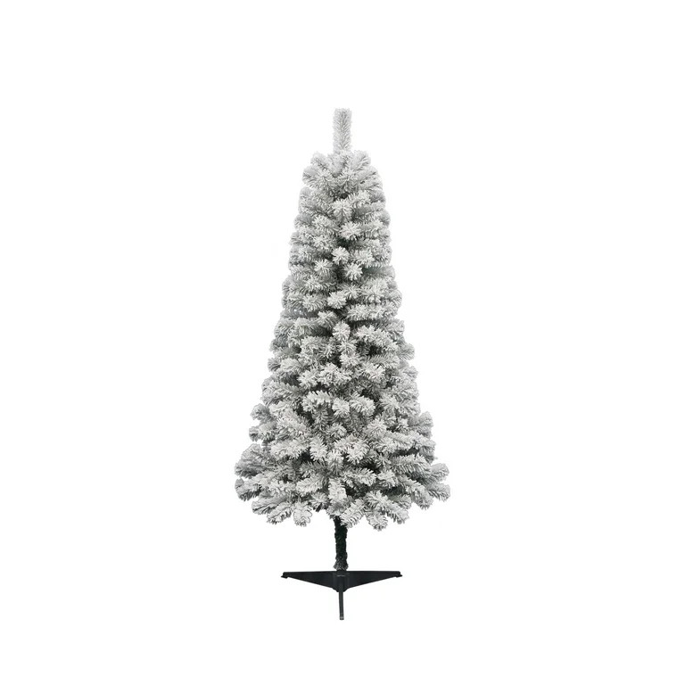 6' Pine Green Flocked Artificial Christmas Tree, by Holiday Time | Walmart (US)