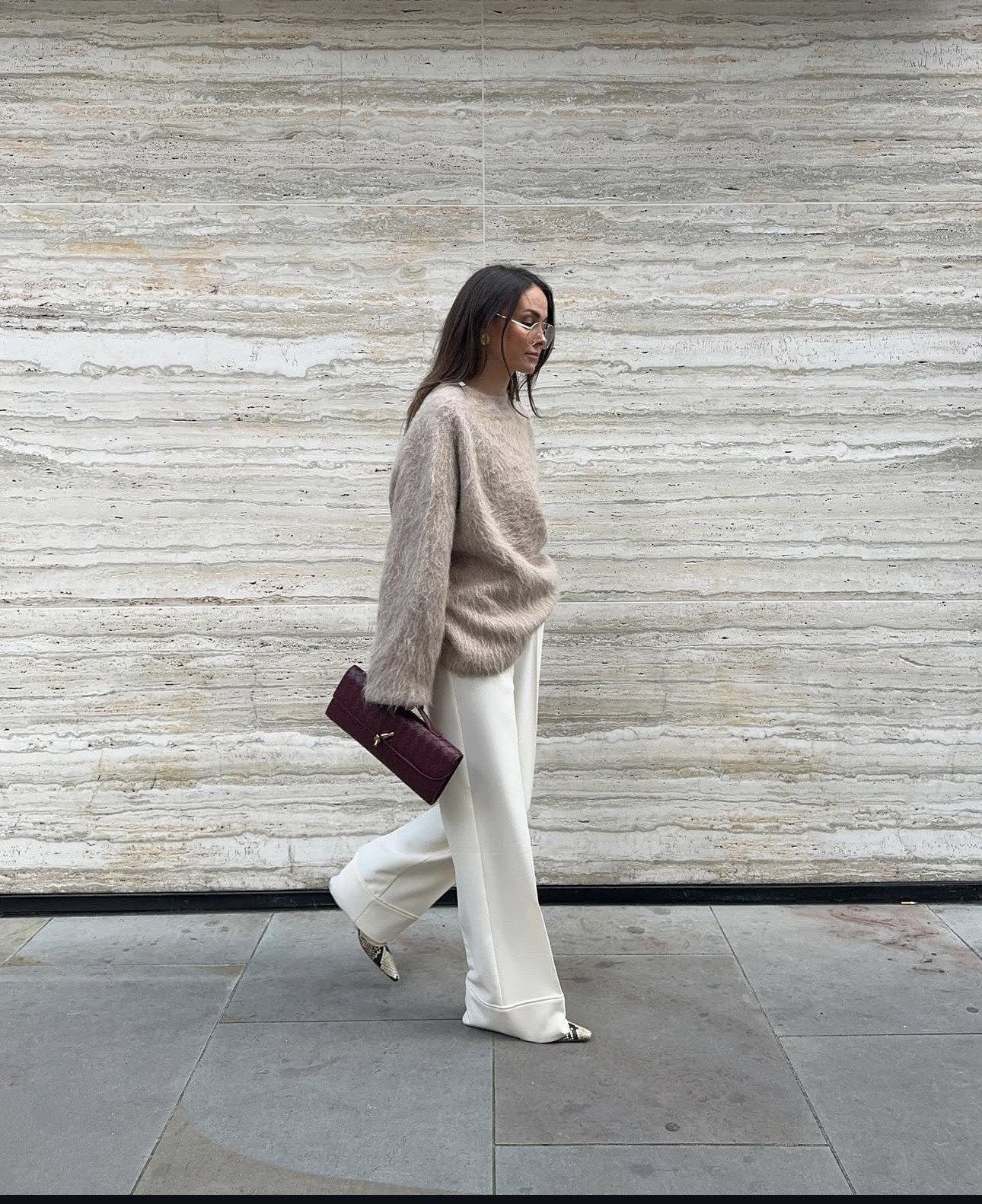 Fluffy jumper, cream trousers, cream outfit, beige jumper, toteme, snake print shoes, casual outfit, autumn fashion, autumn outfit, highstreet finds 

#LTKuk #LTKautumn #LTKstyletip