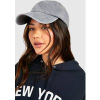Womens Grey Washed Baseball Cap - One Size | boohoo (US & Canada)