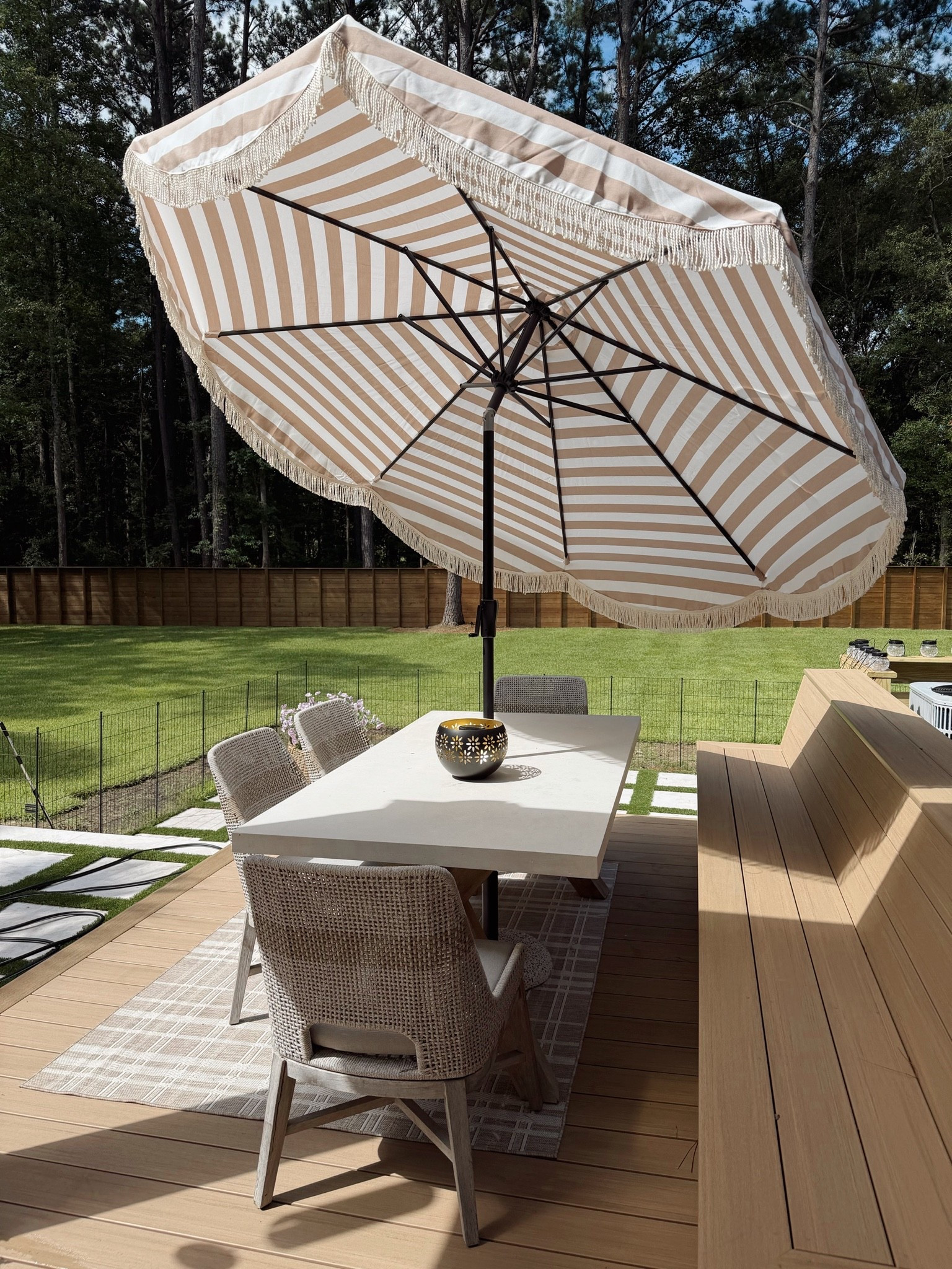 Our outdoor table & chairs setup🤎 we’ve had this table + chairs for years & it’s all extremely durable & great quality! 👏🏼☀️

@Wayfair / Walmart finds / Amazon home / outdoor patio / Holley Gabrielle

#LTKHome #LTKSeasonal
