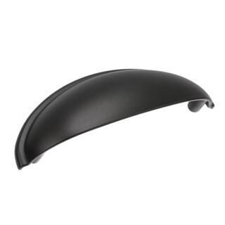 Amerock Cup Pulls Collection 3 in (76 mm) Center-to-Center Matte Black Cabinet Cup Pull-BP22094FB... | The Home Depot