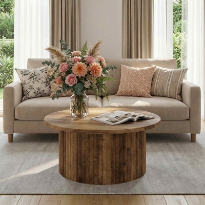 MAYEETY 31.5 Inch Farmhouse Round Coffee Table Living Room Sofa Side Table | Target