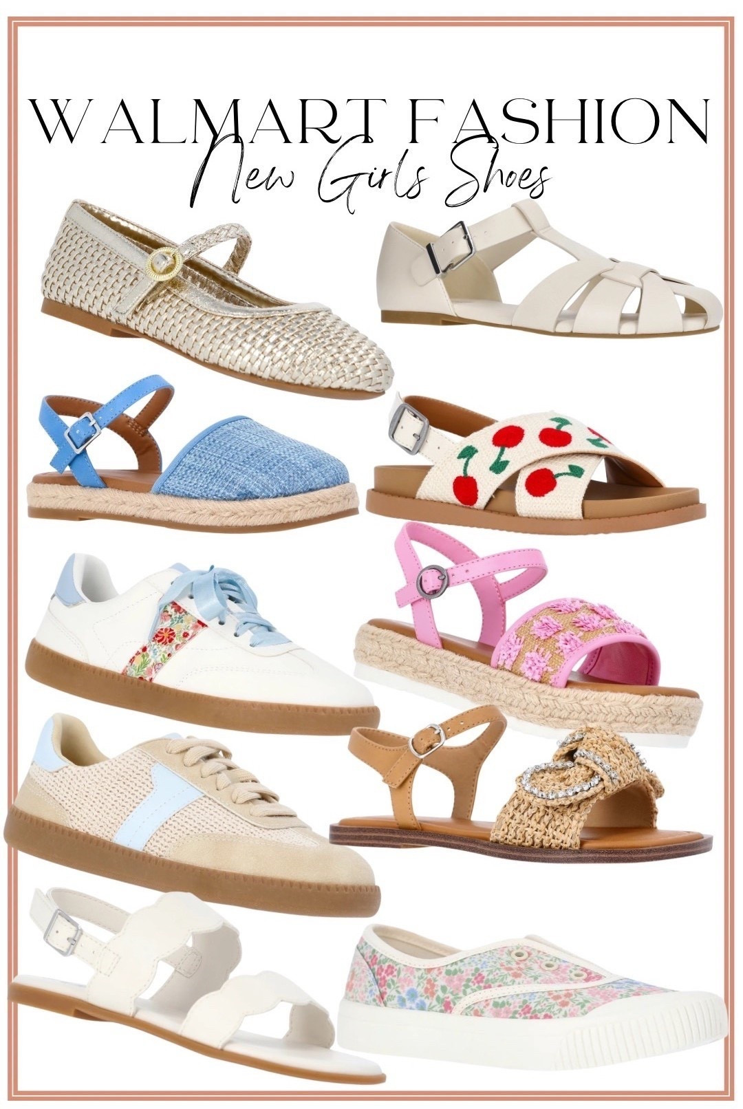 These new Walmart girls shoes are seriously the cutest 🥹👟🌸 Walmart just dropped so many adorable kids spring shoe styles—from sweet Mary Janes and woven flats to comfy sneakers and easy sandals that are perfect for everyday wear.

I love how these are practical, comfortable, and affordable, but still so stylish for school days, play dates, family outings, vacations, and spring events. So many fun details like florals, woven textures, espadrille soles, and classic neutrals that go with everything.

If you’re shopping for cute girls shoes on a budget, this Walmart collection is such a win 🙌 Sharing all my favorites in my LTK!

#WalmartKids #WalmartFashion #GirlsShoes #KidsFashion #AffordableKidsStyle #SpringShoes #WalmartFinds #MomFinds #KidsSandals #KidsSneakers #EverydayKidsStyle