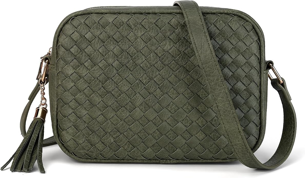 Woven Crossbody Bags for Women Small Boho Purse with Roomy Space | Amazon (US)
