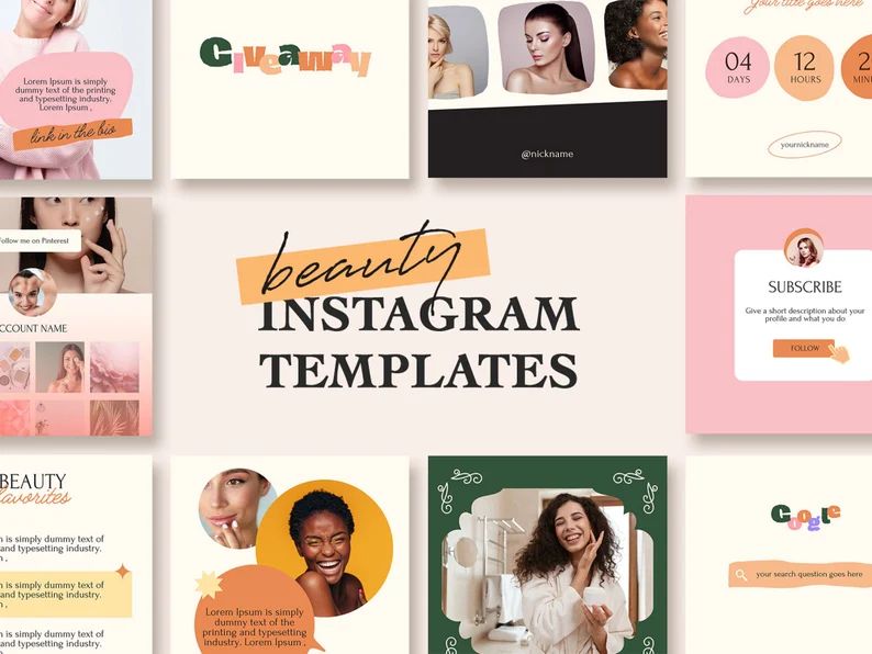 115 Beauty Instagram Post Templates Canva | Makeup Business social media Feed layout | spa femini... | Etsy (CAD)